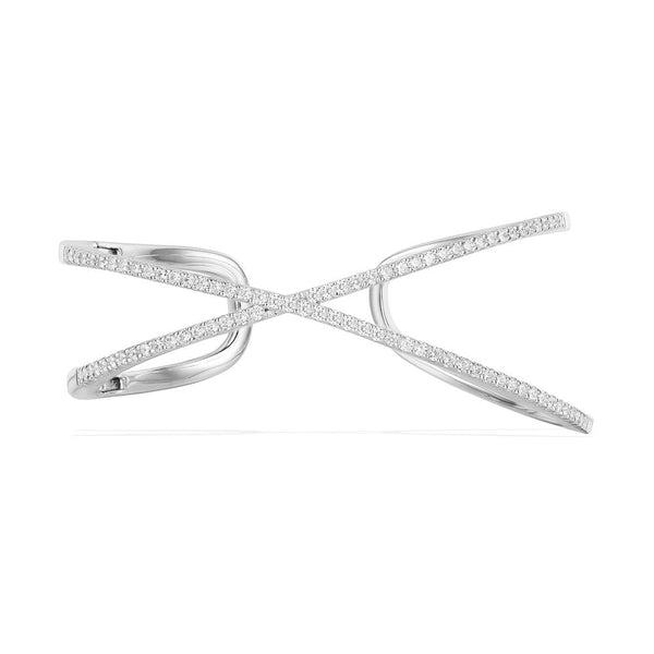 Apm Monaco Donna AB3555OX Silver X Shape Cuff Corso Vinci