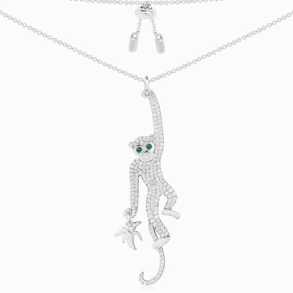 Apm Monaco Donna AC3878XKG Monkey Silver Necklace Corso Vinci