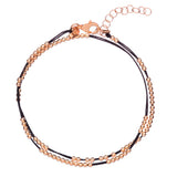 Alisia  Donna  Bracciale Al1040-rosato-nero Bracciale Filo Doppio Con Perline