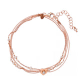 Alisia  Donna  Bracciale Al1242-rosato-perla Bracciale Due Giri Cuore Cabochon